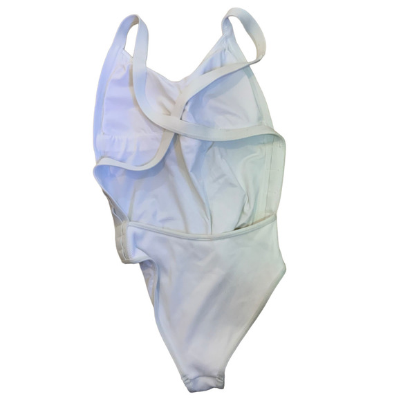 L*Space White Ribbed High Cut Leg One Piece Swimsuit sz 6 NWOT - Picture 4 of 10